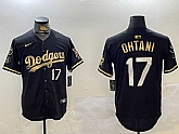 Men's Los Angeles Dodgers #17 Shohei Ohtani Black Gold World Series Champions Cool Base Stitched Baseball Jersey,baseball caps,new era cap wholesale,wholesale hats
